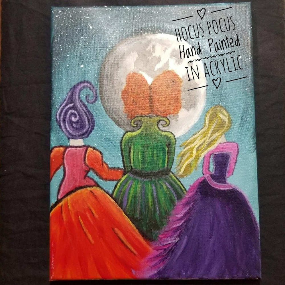 Hocus Pocus Art Hand Painted Original Canvas 9×12